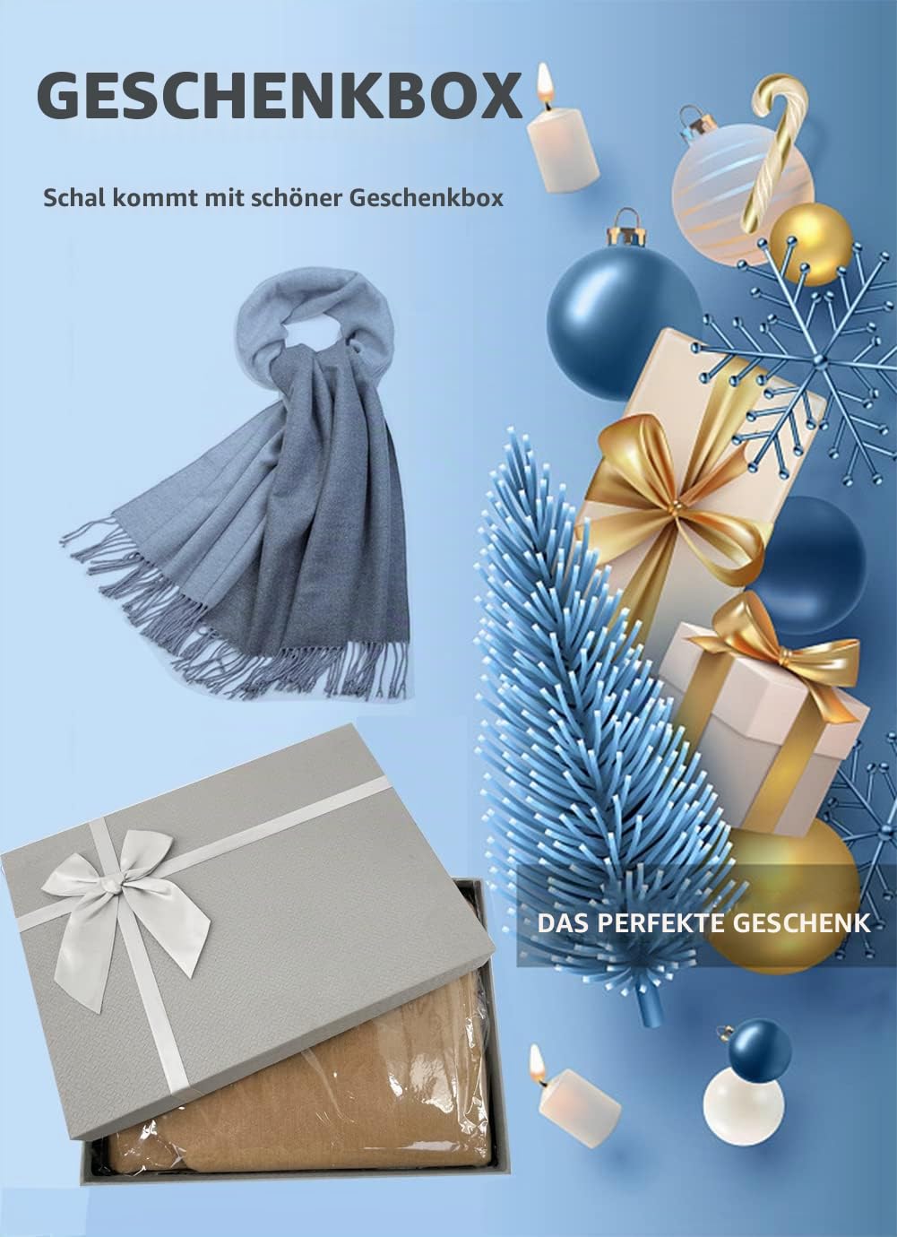Damen Kaschmir Schal Doppelseite Baumwolle mit Quasten Weiche Großer Deckenschal Mehrweg