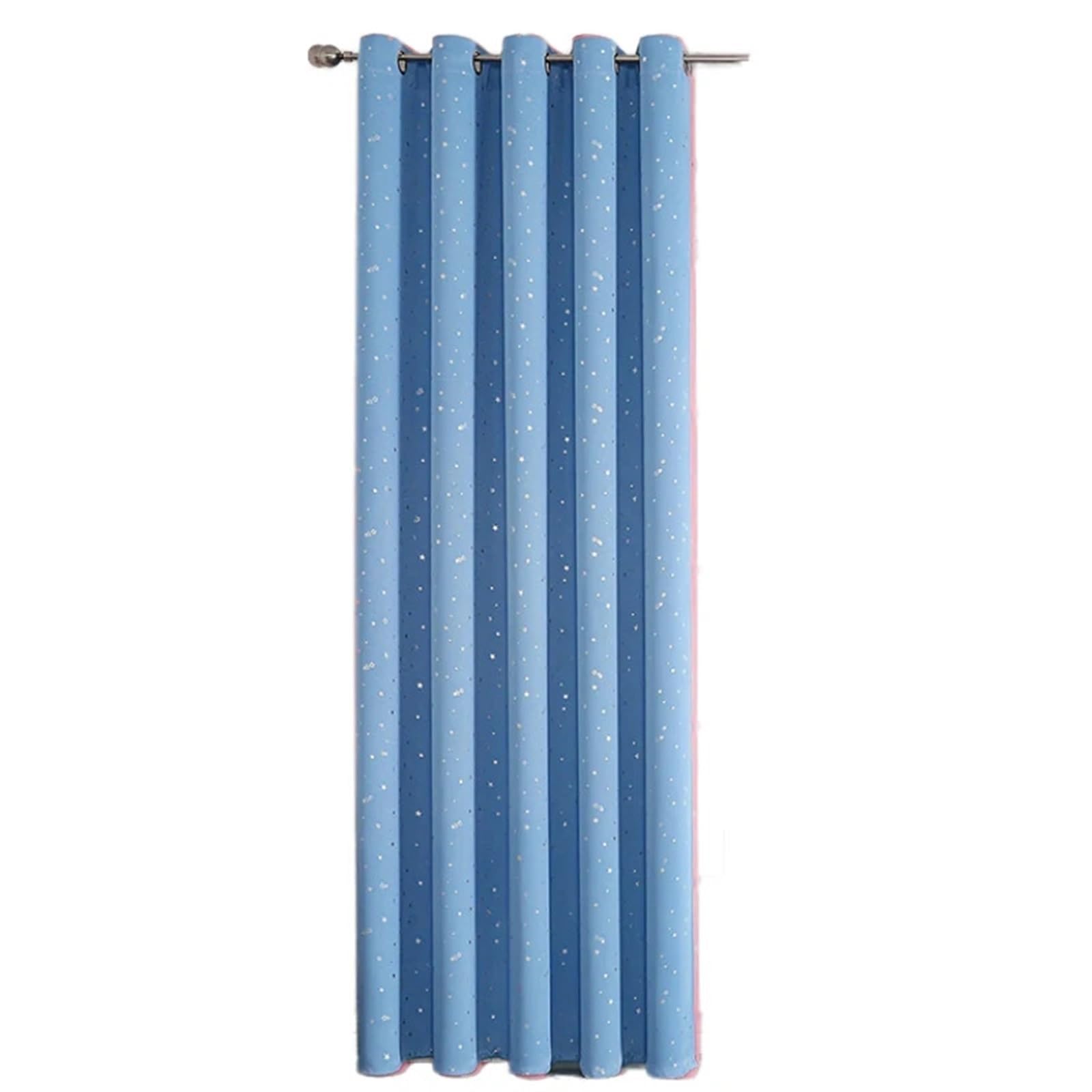 EnxJire Blackout Curtains Blackout Curtains with Stars Grommet Top for Bedroom Living Room Window Drapes(Blue-1Panel,132X274cm)
