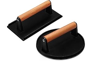 Burger Smasher Set for Blackstone Griddles with Wood Handle