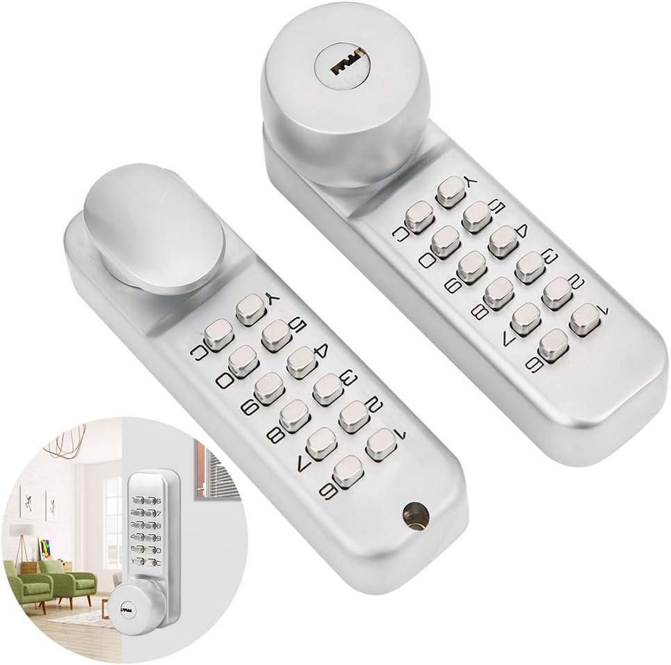 Double Sided Keypad Door Lock, Double‑Sided Mechanical Password Lock with Keys Double Sided Keyless Door Lock Keypad Entry Door Lock Courtyard Door Coded Lock Apartment Office Home Supplies