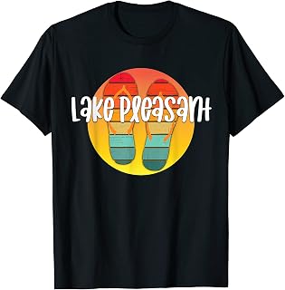 Lake Pleasant Indiana Retro Flipflop Sunset Graphic T-Shirt