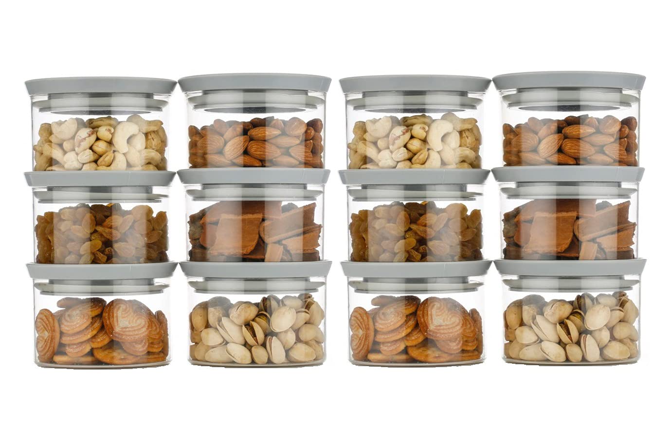 MACHAK Xcllent Plastic Container Set For Kitchen Storage, Pack of 12, (300ml) (Grey) (B091M9NG4K) Amazon Price History, Amazon Price Tracker