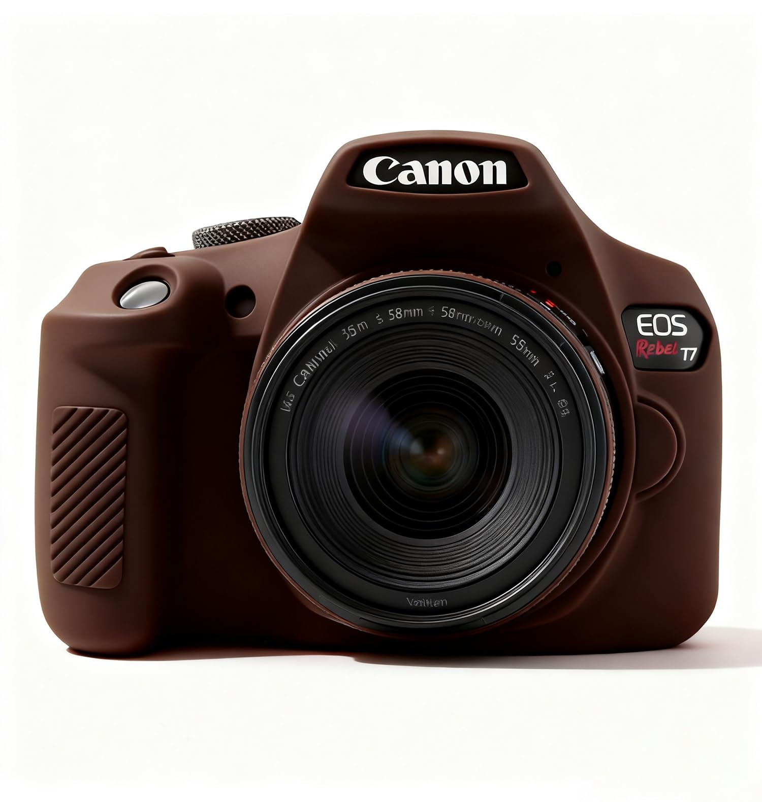 Frevyve Case for Canon EOS Rebel T7 Rebel T6 Camera, Soft Silicone Rubber Protective Camera Case Cover Accessories, Lightweight, Anti-Scratch with Button Marking for EOS Rebel T7 T6 (Brown)