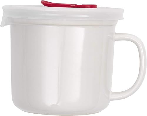 Miniatura 4 de Goodcook 04164 Taza de cerámica con tapa ventilada, 20 onzas, color blanco