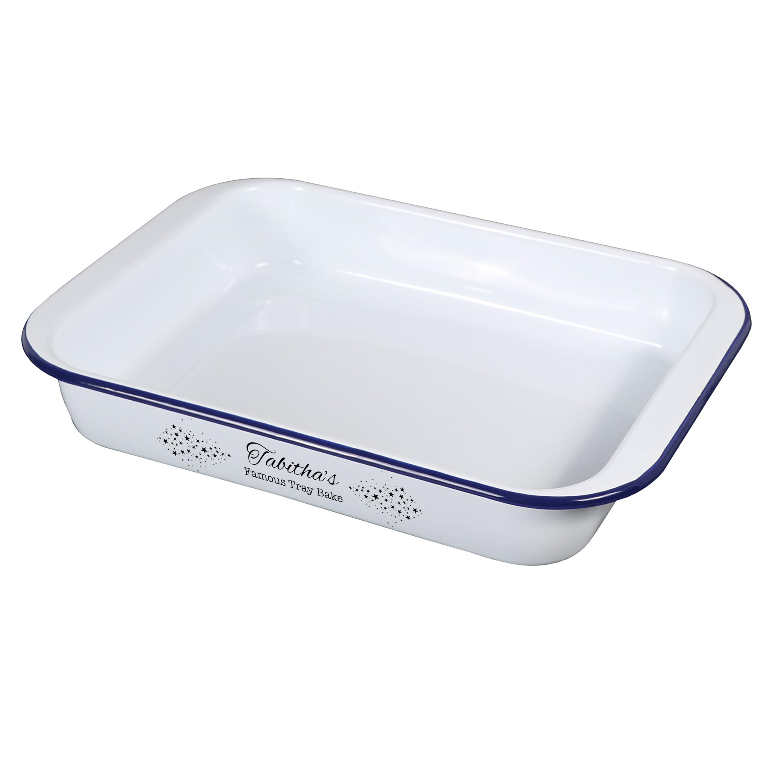 Personalised Engraved Baking Tray, Enamel Roasting, Roaster, Gift For Mum, Dad, Cook, Chef. Christmas Dinner, Stocking Filler, Star Baker
