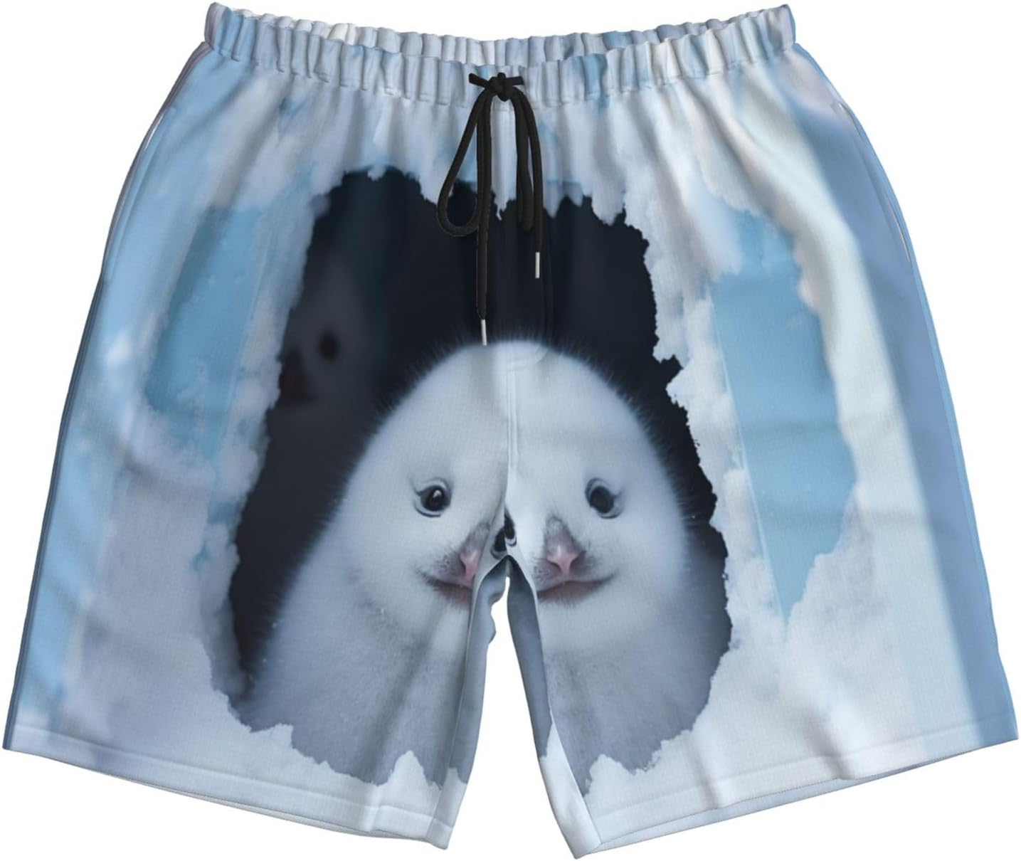 White Penguin Men Beach Pants â€“ Swim Trunks for Men,Quick-Dry and Comfortable, Suitable for Beach, Surf, and Everyday Wear