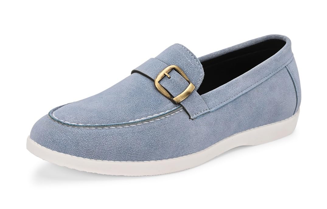 Premium Suede Leather Upper Casual Loafers for Men | Premium White TPR Sole Loafers-image-46