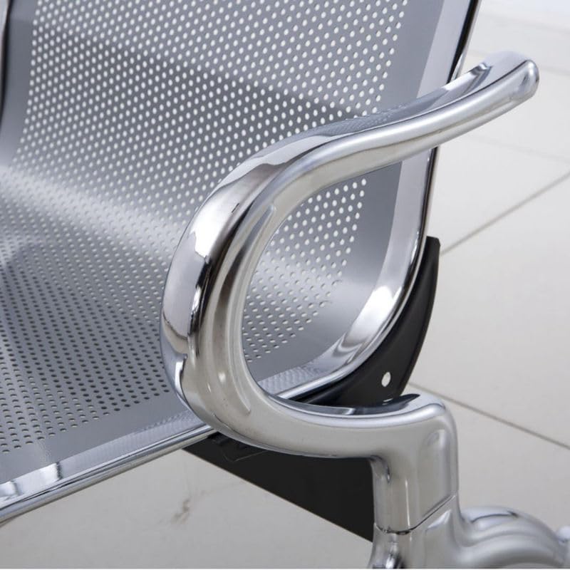 Image of Three Seater Waiting Area Chair, Waiting Chair for Hospital Clinic Reception Area School University College Garden Public Places MS Chromed Finish