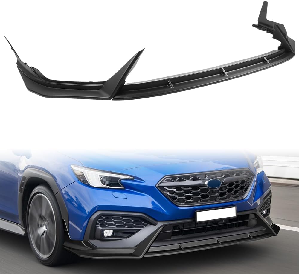 W-POWER, Front Bumper Lip fit for Compatible with Subaru WRX 2022-2025, Front Lip Spoiler Air Chin Body Kit Splitter, ABS, 2023 2024 (Painted Glossy Black)