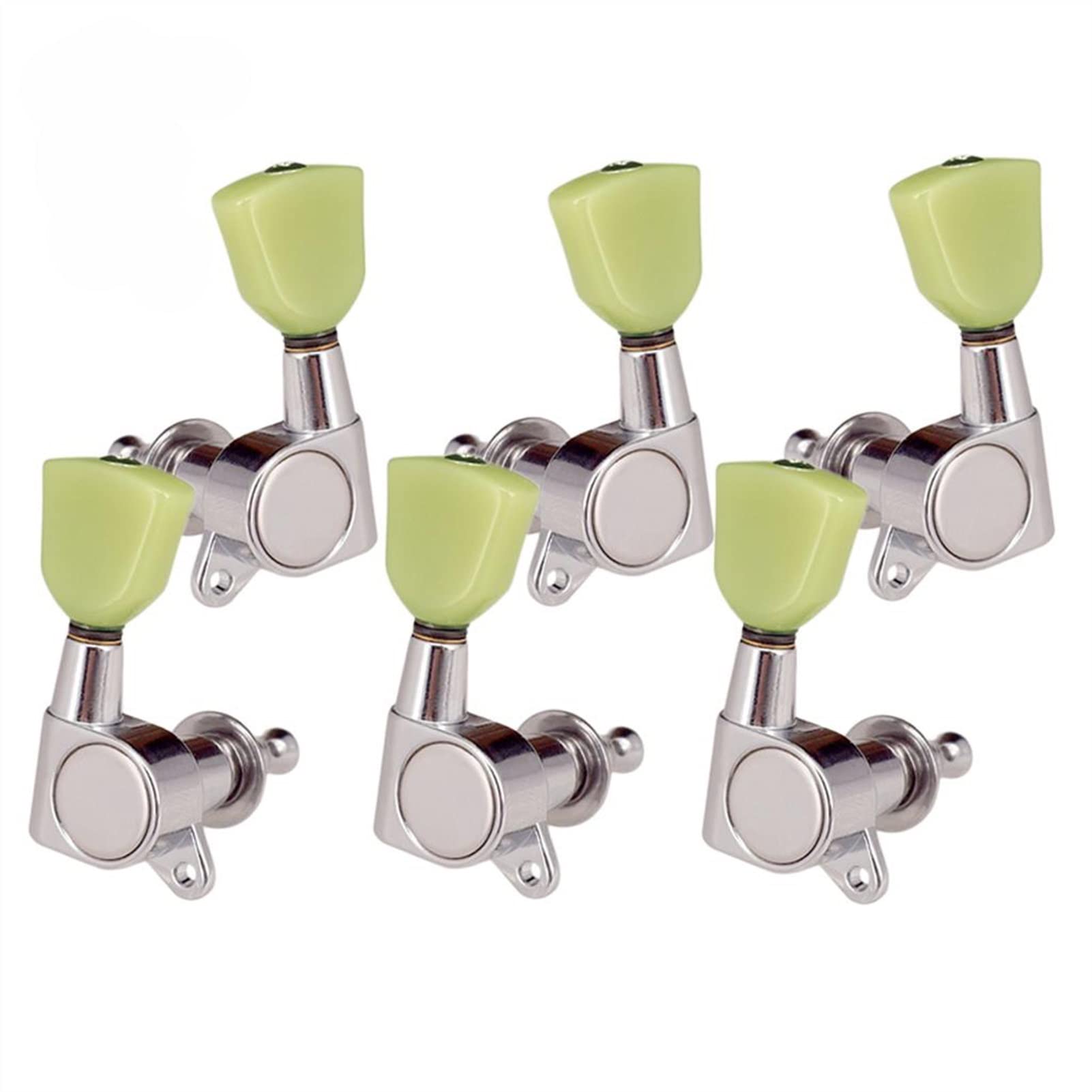 FLFL Gitarren-Mechaniken 6 Stück Geschlossene Tuning-PEGs Tuning-Tasten Tuner Für E-Gitarre Ersatzteile 3L3R. Gold (Color : Silver)