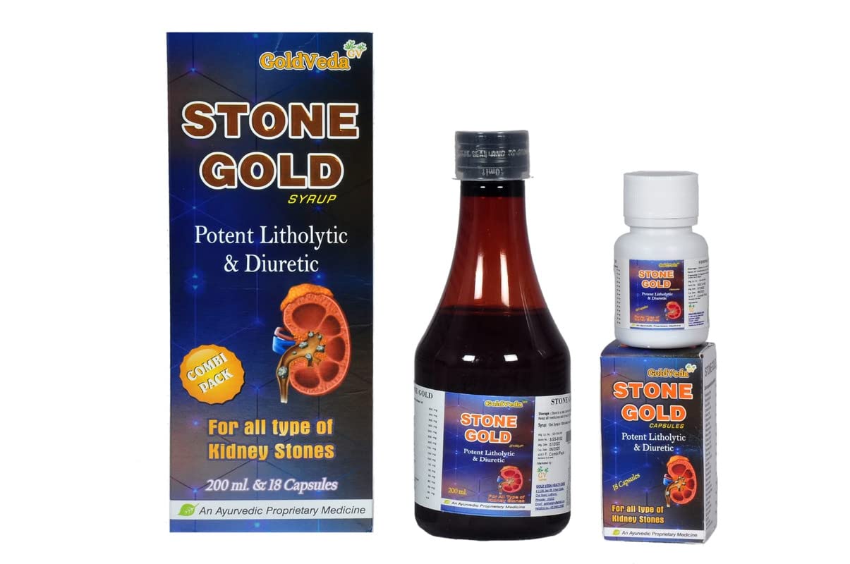 GoldVeda StoneGold 9 day Course for kidney stone 200ml Syrup + 18 Capsules (B0BX65SQ9W) Amazon Price History, Amazon Price Tracker