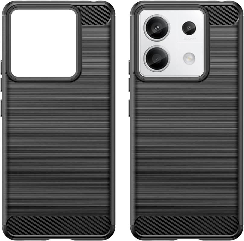 Image of NPRC Hybrid Ultra Slim Protective Case TPU Non-Slip Carbon Fiber Texture Shockproof Case Cover for Poco X6 neo - Black