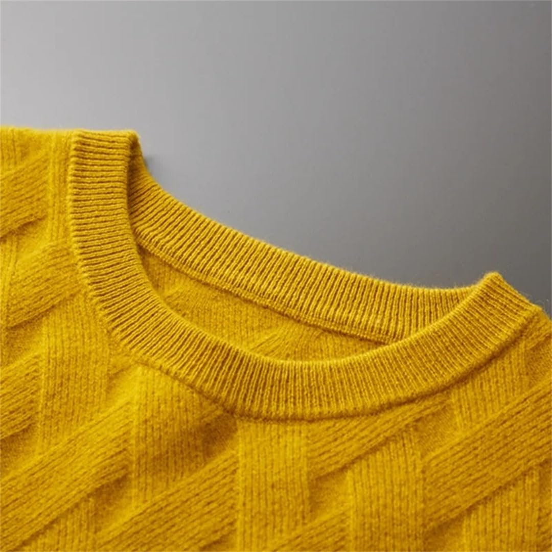 Vogrtcc Suéteres De Lana con Cuello Redondo para Hombre, Camisa Básica, Tops De Punto De Gran Tamaño, Jerseys Informales De Negocios