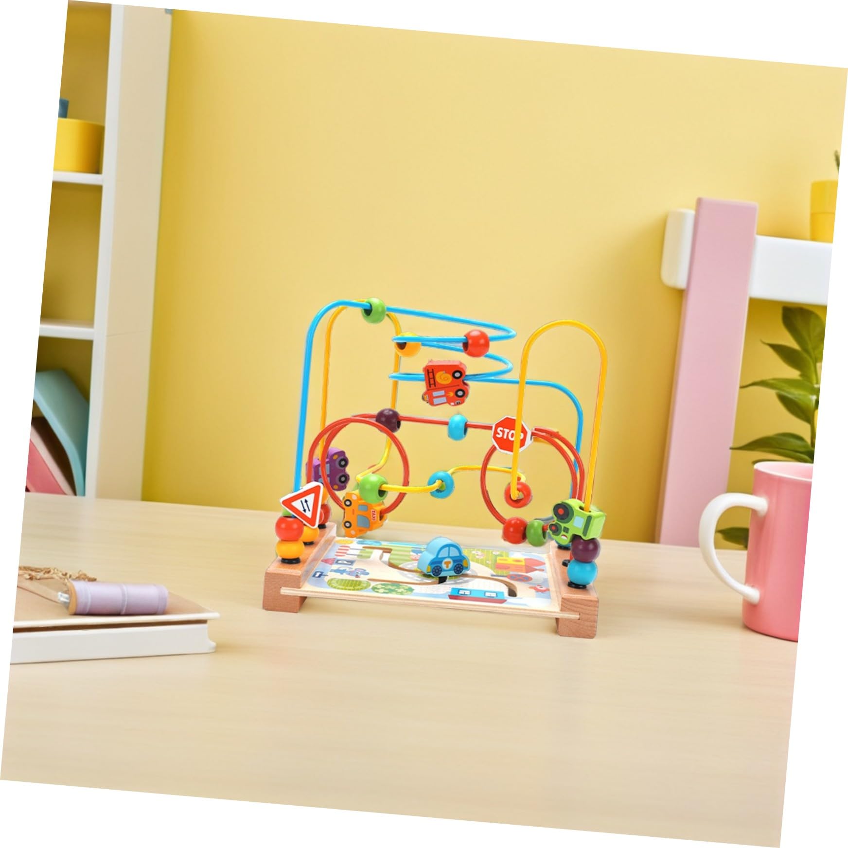 Hohopeti Laberinto Juguete Cuentas de Madera Redondas Educativo Infantil