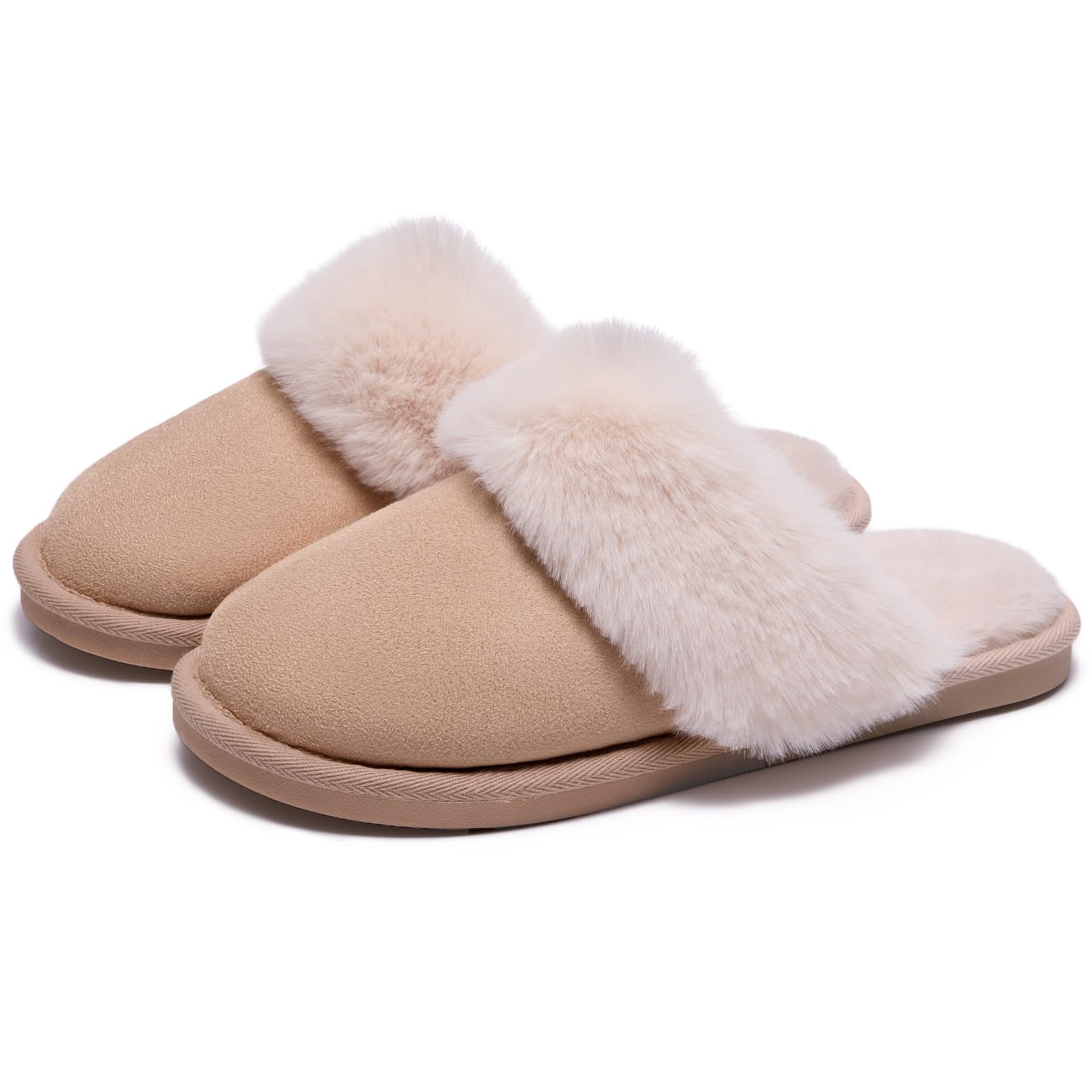 Misolin Damen Herren Hausschuhe Winter Warme Faux Pelz Slippers Weiche Flache Plüsch Pantoffeln Rutschfeste Outdoor/Indoor - mit super Qualität