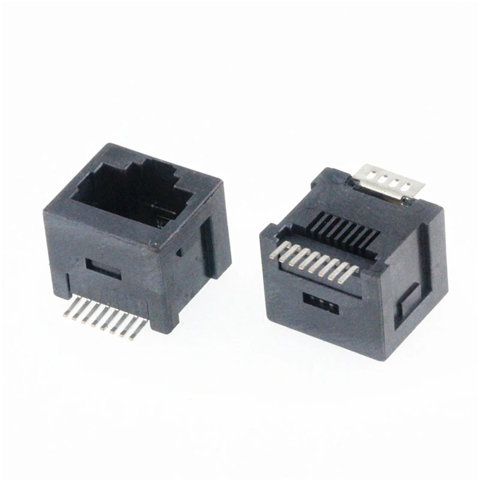 2Pcs RJ45 8P8C SMD Adapter Buchse 180 Grad Vertikale Netzwerk Port Stecker