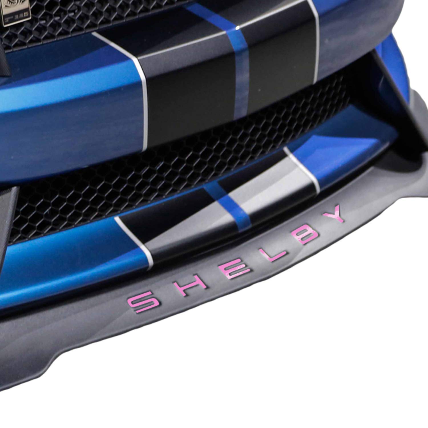 Bogar Tech Designs - Front Lip Splitter Vinyl Decal Letters Compatible with Mustang Shelby GT350 2015-2019, Gloss Pink