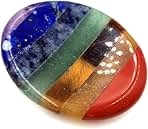 Thumb Worry Stone for Anxiety, 7 Chakra Crystals Healing Stones, Oval Chakra Worry Stone, Meditation Crystal