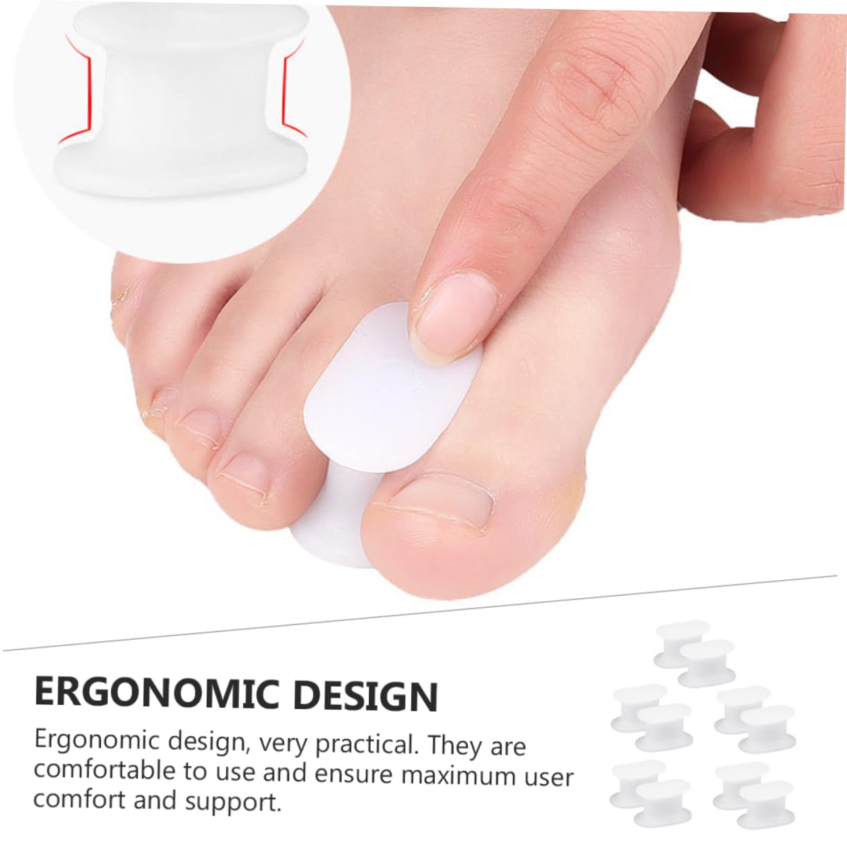 HOUDERCO 5pairs Hallux Straightener Big Toe Separator Lightweight Bunion Ergonomic Design for Comfort for Everyday Generation
