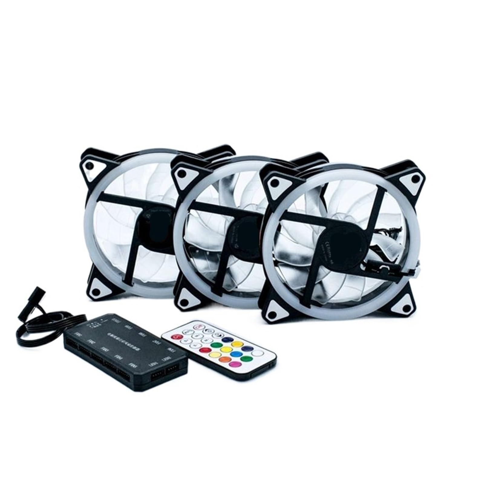 Ventilateur ordinateur RGB 12CM multicolore pour jouer au calme dans le noir