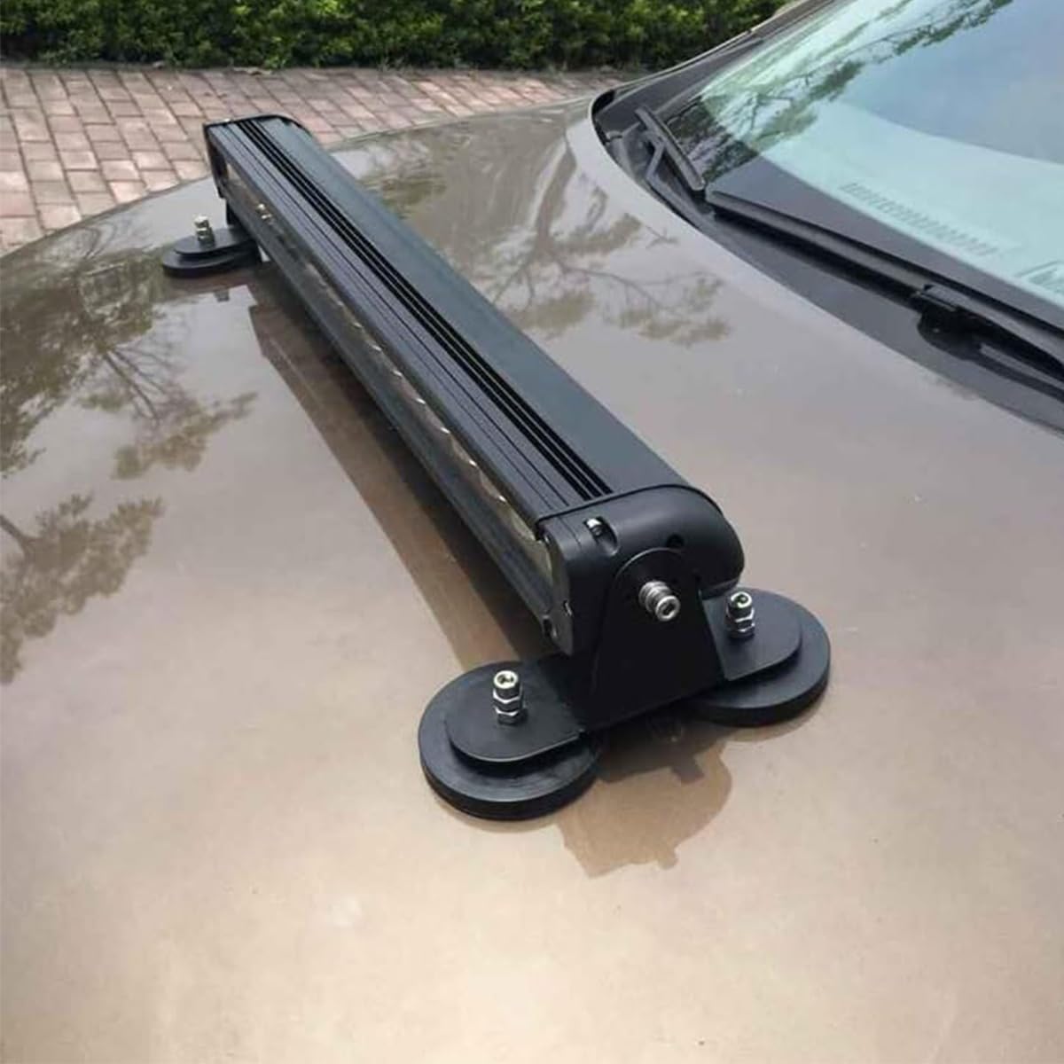 Staffe di Montaggio magnetiche da 88 mm per Il Cofano o Il Tetto per Montare Barre Luminose Base di Montaggio per Barre Luminose con Gomma e Forte Magnete
