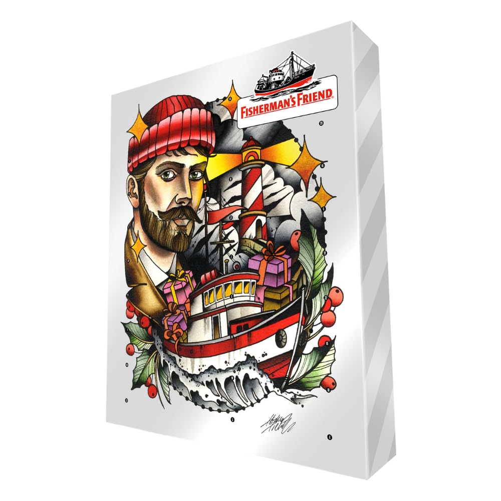 Fisherman's Friend Adventskalender 2025, 24 Türchen, Bonbon-Mix, Süßigkeiten Weihnachts-Kalender, geeignet für Kinder und Erwachsene, 1 x 575 g