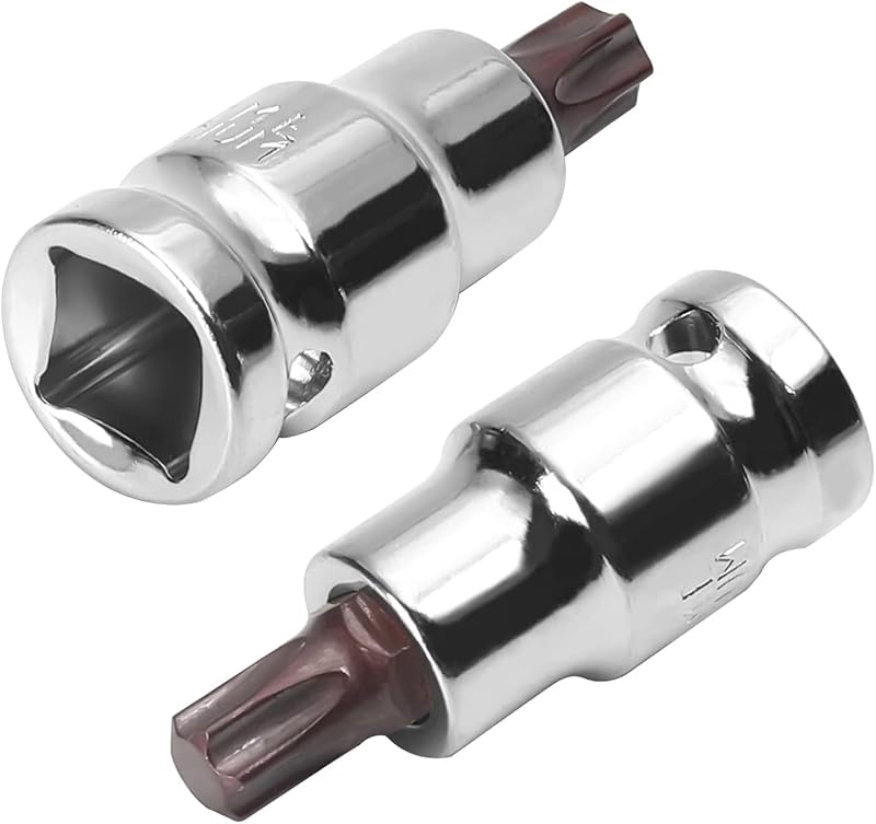 Soquete de Bit Torx T50 com Encaixe de 12,7 mm, Haste de Aço-Liga S2, 55 mm, Utoolmart, Kit com 2 peças