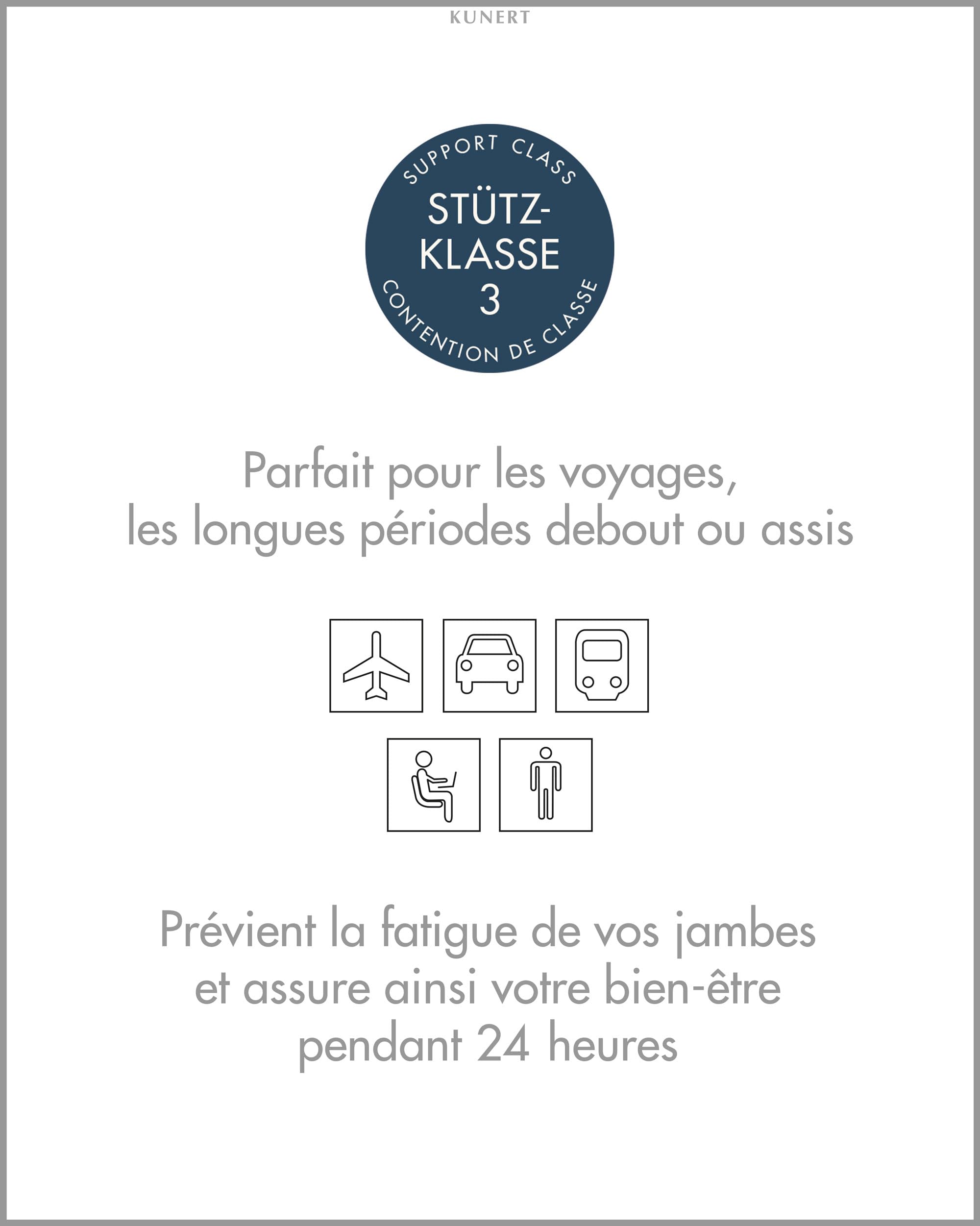 Kunert Fly&care 40 Effektive Stützwirkung Klasse III Chaussettes Montantes Femme (lot de 1)