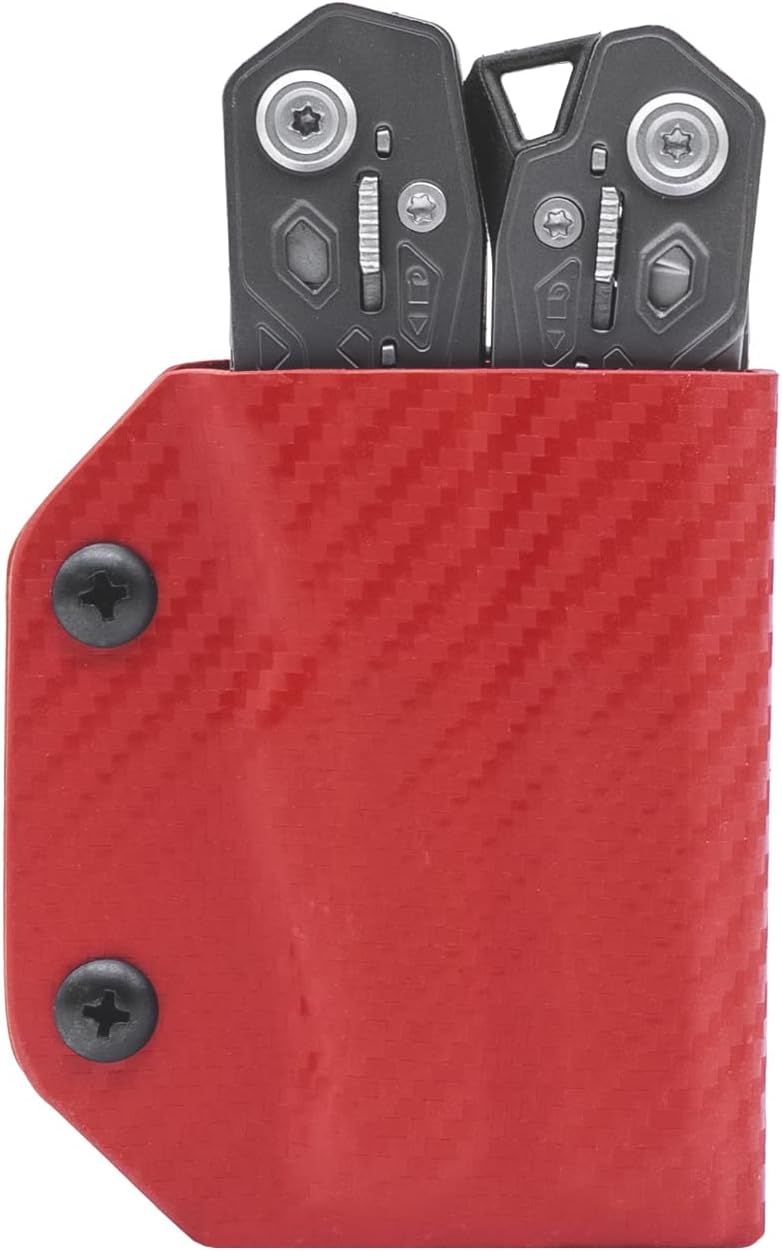 Clip & Carry Kydex Multitool Sheath for The Gerber Truss - Made in USA - Multi Tool Holder Holster - Carbon Fiber Orange