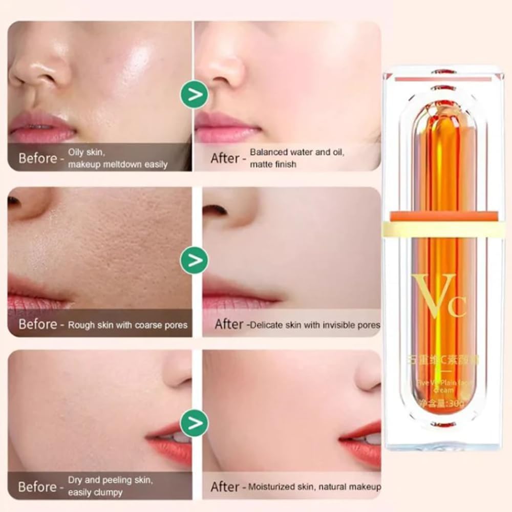 Five vitamin C Tone up Cream, Vitamin C Serum for Face, Barrier Intensive Cream Brightening Serum, Evens Tone, Quick-Absorbing & Ultra-Hydrating for a Glowing Complexion (1pcs)