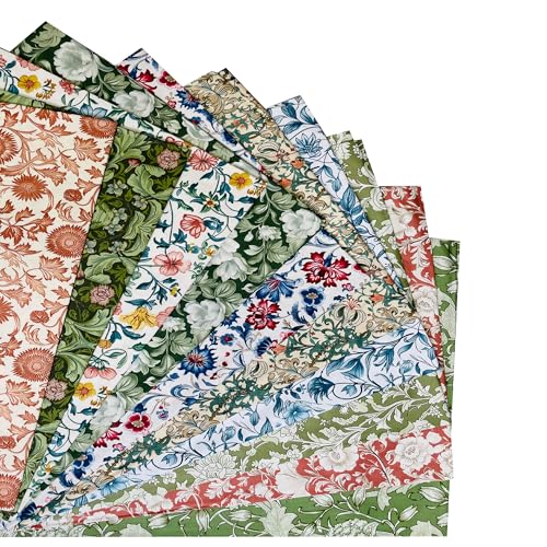 Image of 12 inchx12 inch50pcs Cotton Fabric Squares for Sewing Quilting Supplies-Morris A | Good quality fat quarters fabric bundles 100% cotton beautiful patterns fabric squares perfect for quilting projects