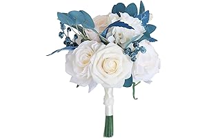 Emivery Dusty Blue Wedding Bouquet: Unveil Bridal Elegance with Every Bloom
