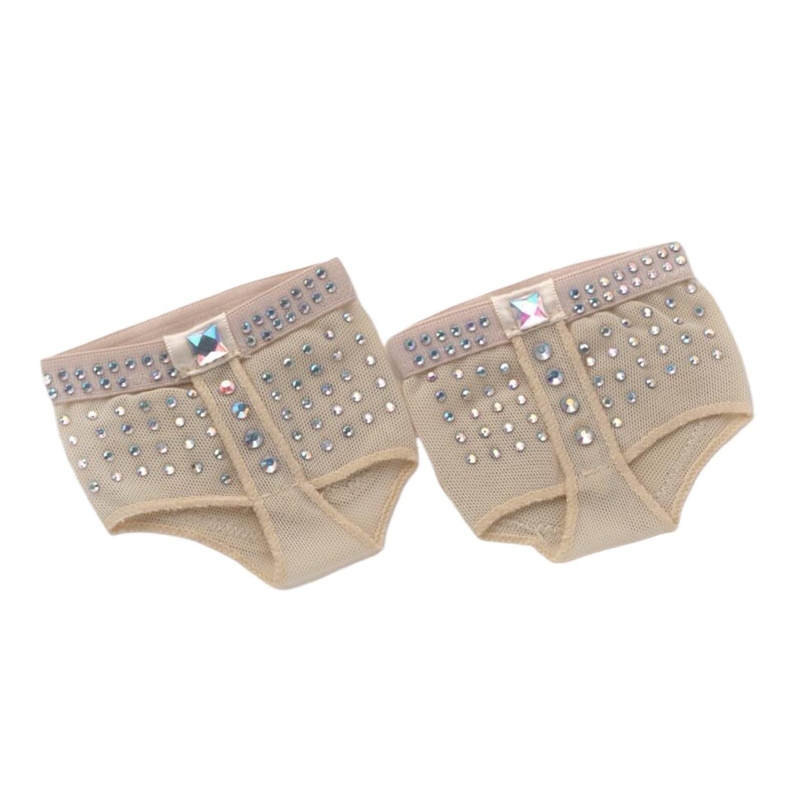 OZLCUA Foot Thongs For Dance Belly Dancing Foot Rhinestone Heel Protector Ballet Dance Socks 1 Pair Toe Pad Belly Dance Accessories Dance Shoes(Skin,39)