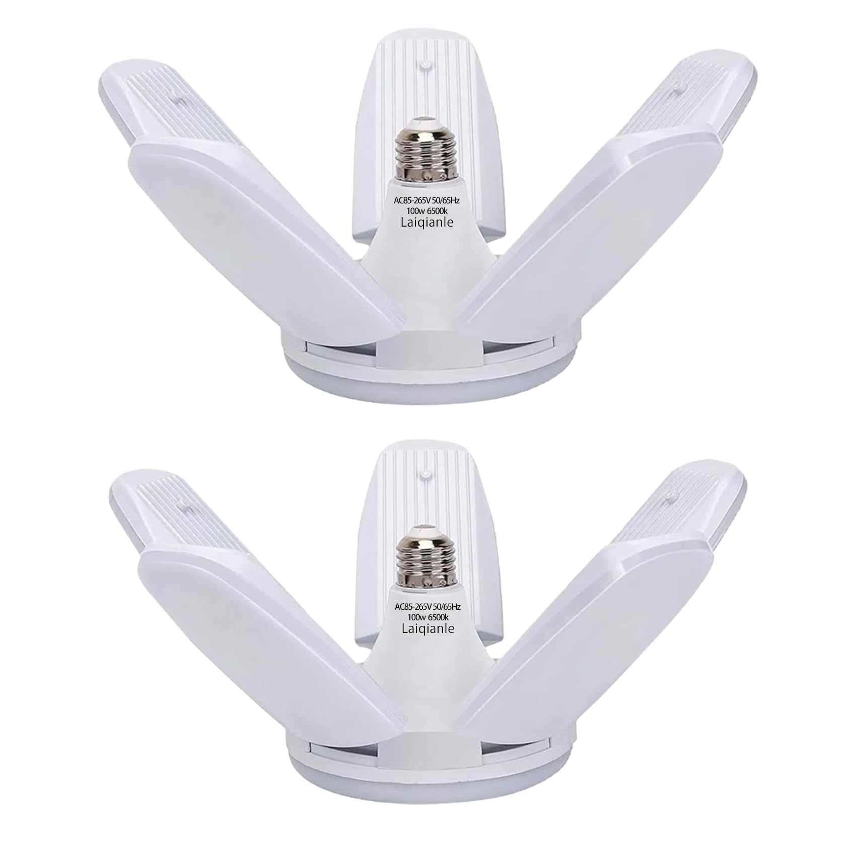 Laiqianle ガレージライト 100w 2個 LEDシーリングライト ペンダントライト 作業灯 6灯式 昼白色 6500K 天井照明 取付簡単 工事不要 角度調節可能 省エネ 車庫 倉庫 納戸 工事用ライト 高輝度 (100W-2個)