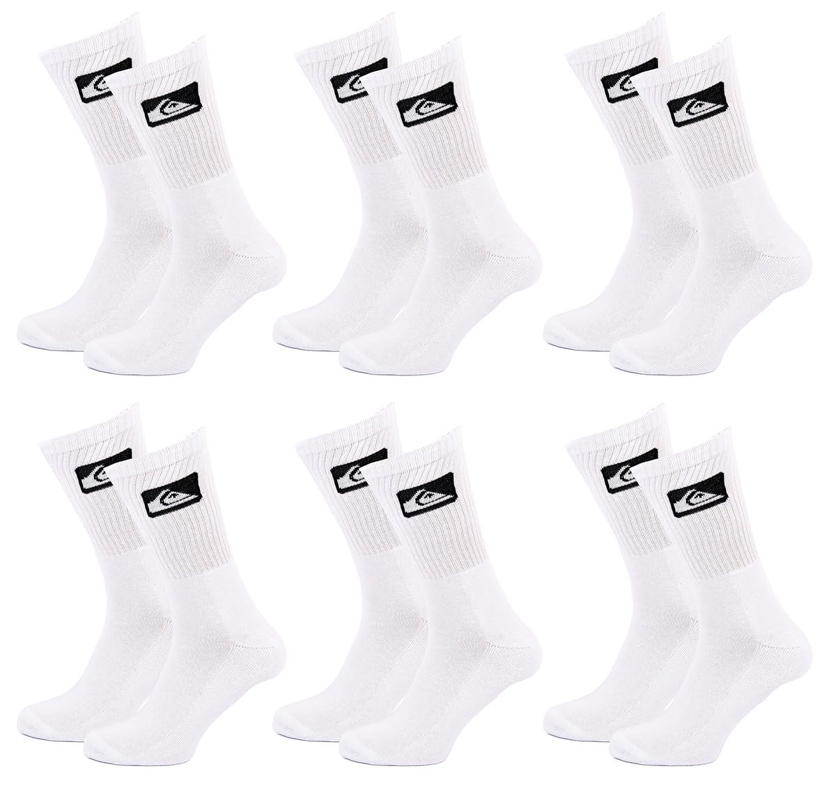 OZABI QUIKSILVER CUSHIONED CREW Socks, 6 Pcs 0134, 43-46