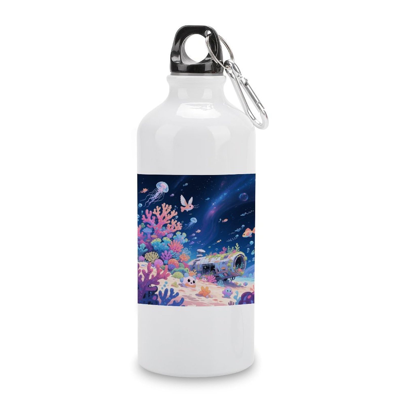 Fekiloot Style Interstellar Coral Reef Aluminum Water Bottle Travel Tumbler Reusable Lightweight Outdoor Sports Water Bottles For Gym Sports Camping Hiking Fishing600ml