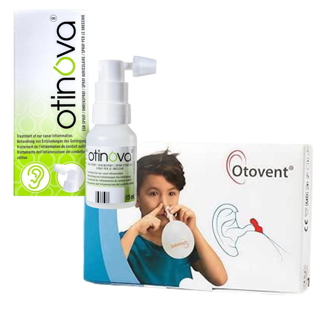 Otinova Ear Spray 15ml and Autoinflation Device, Glue Ear Treatment Combo