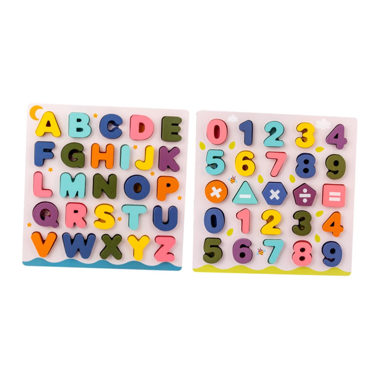 Puzzle Educativo in Legno 2 Set per Bambini Blocchi | Decorazioni Scuola, Number Jigsaw Puzzles per Casa e Giochi in Famiglia, Sviluppo Coordinazione e Mente
