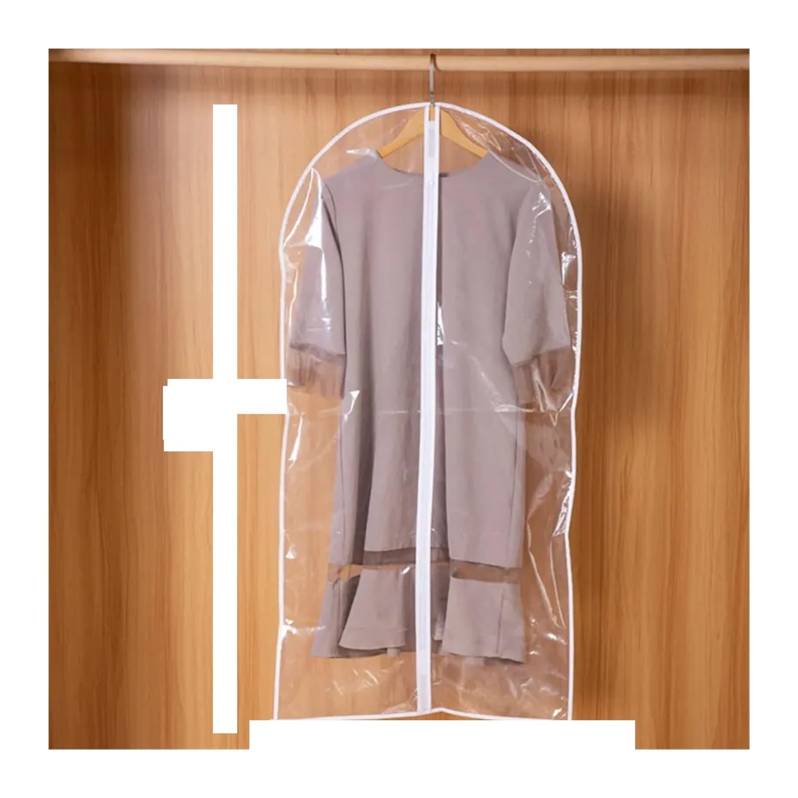 Garment Bag 5 Pcs Dustproof Garment Hanging Bag Lightweight Clothes Storage For Closet Translucent Cover(60x120cm)