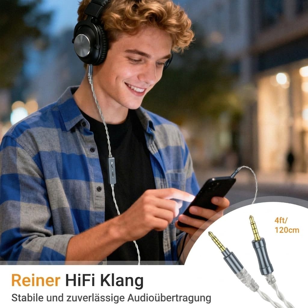 Cubilux 3,5mm TRRRS Klinkenkabel Ersatz für Logitech G Pro/X/X 2, G433, G233 Headset-Kabel mit Mic-Stummschaltung & Lautstärkeregelung, 1,2 m