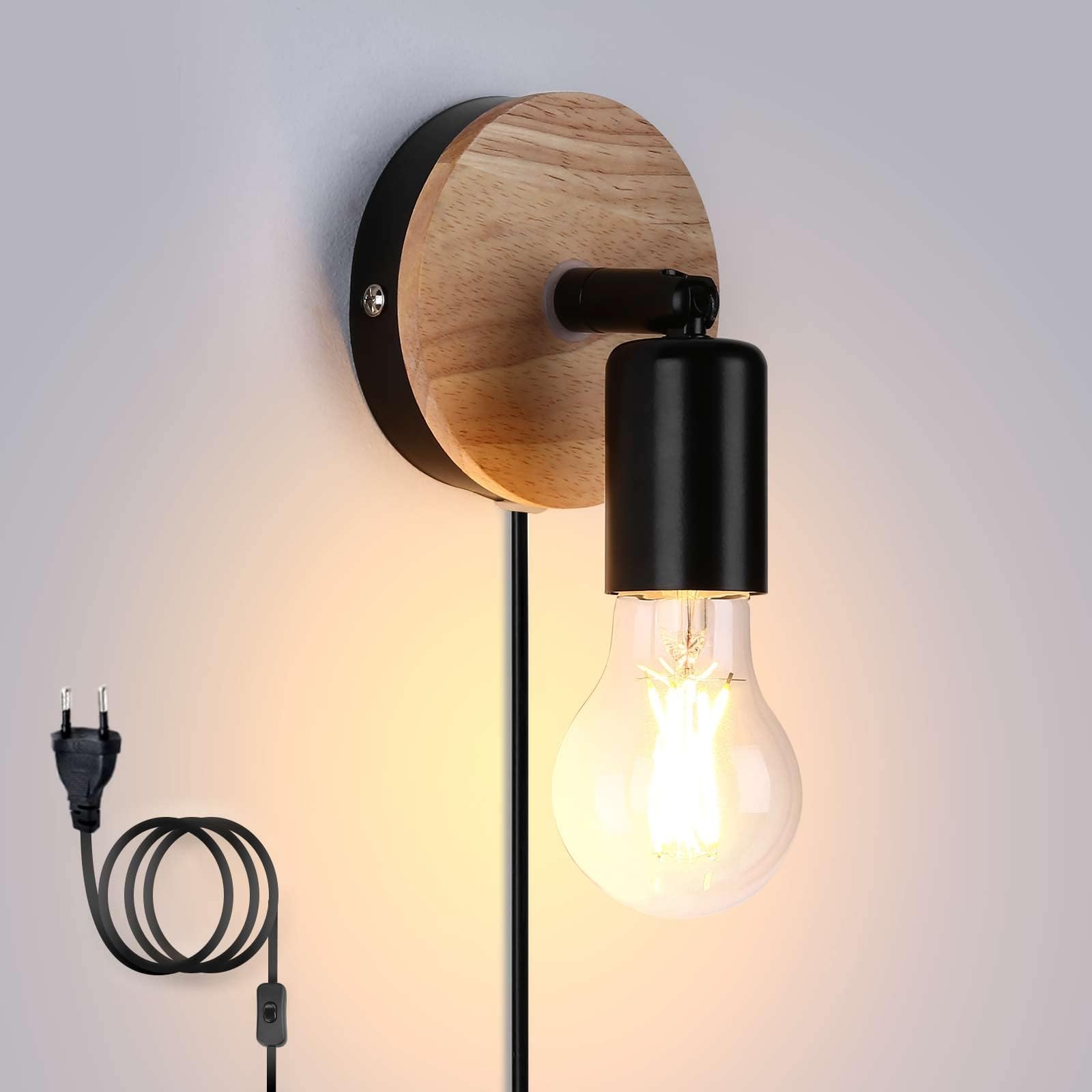 Wandleuchte Mit Stecker Und Kabel
