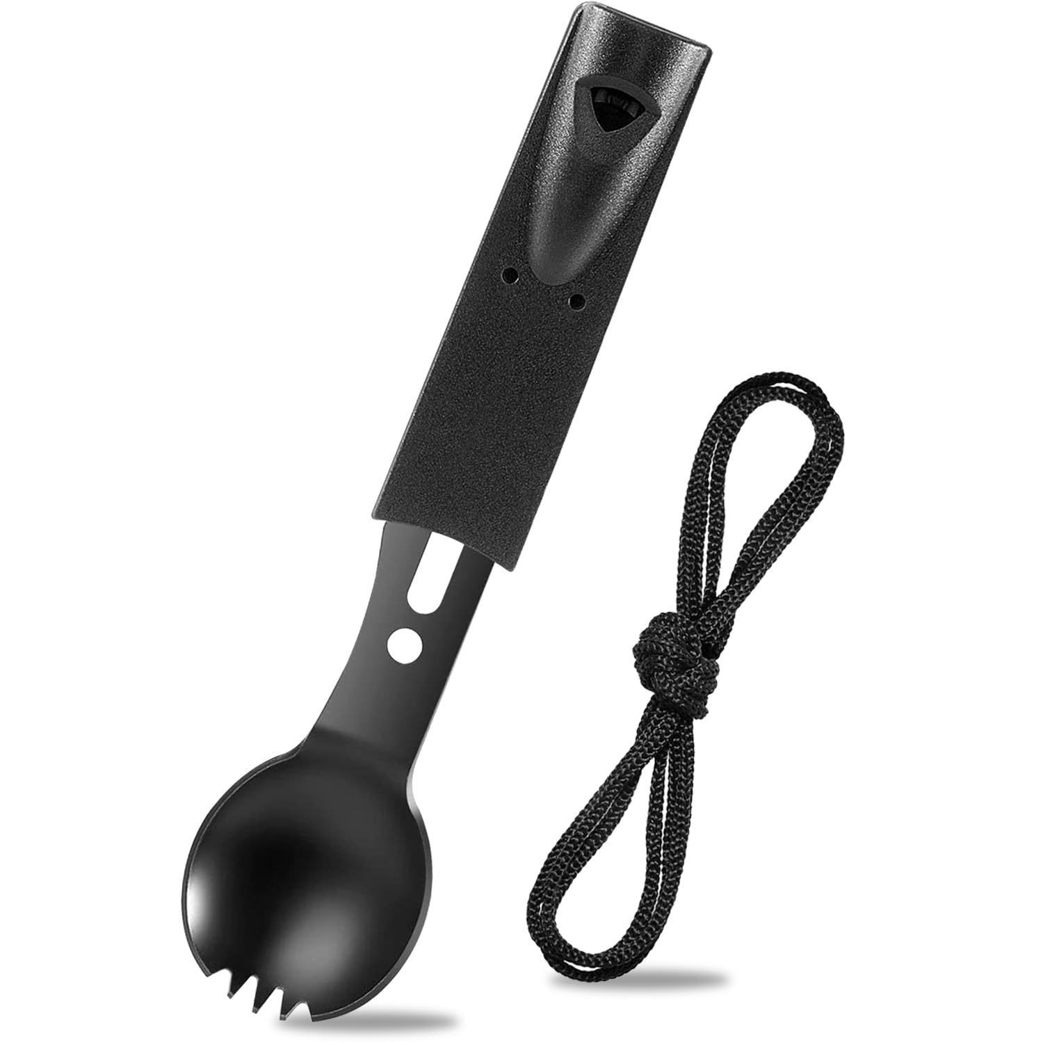 Multifunction Camping Cutlery,8-in-1 Tactical Spork,Portable Camping Spork for Hiking Camping Backpacking(Black)