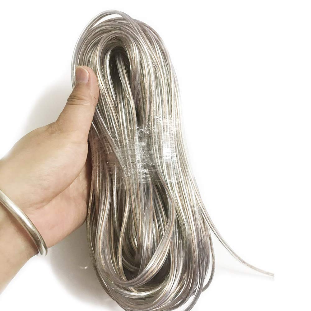 cable eléctrico 20 22 24 26 30 awg núcleo de cobre transparente alambre paralelo iluminación oro plata cristal LED alambre cuerno señal araña alambre plano ( Color : 30awg gold silver , Size : 50 m )