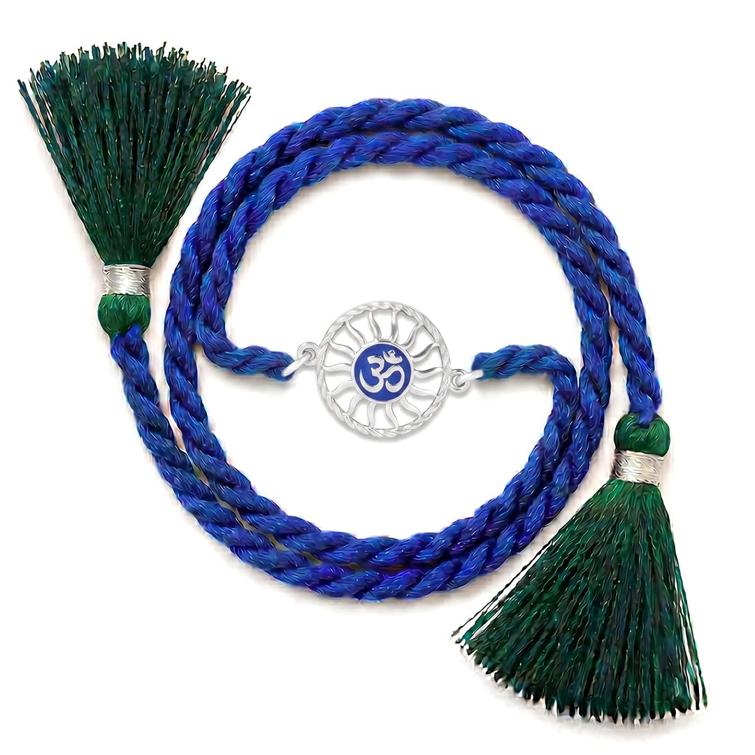 zavya Pure Silver 925 Om Rakhi for Bhai | Traditional Sacred Rakhi Thread for Brother | Festive Raksha Bandhan Present-picture-13