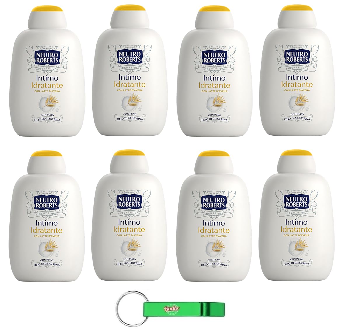 Neutro Roberts Detergente Intimo Idratante con Latte di Avena, limpiador íntimo hidratante con leche de avena 200 ml + llavero Beni Culinari gratuito