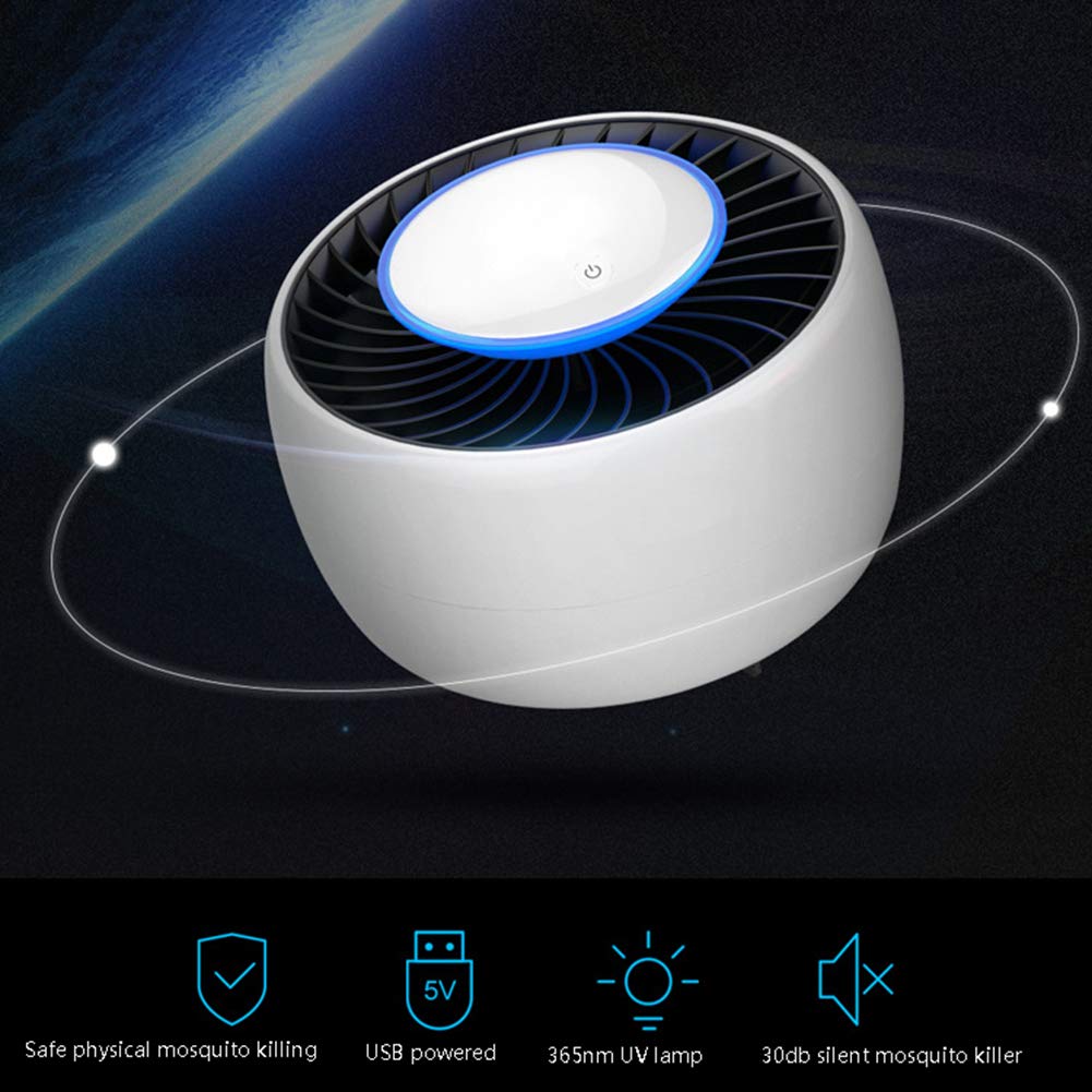 Mosquitor Lampe Smart LED Fliegenkiller USB Inhalated Mosquito Killer UV Violettes Licht Stiller Betrieb Keine Strahlung Und Keine Toxizität Für Kleinkinder Kinder Schwangerschaft White