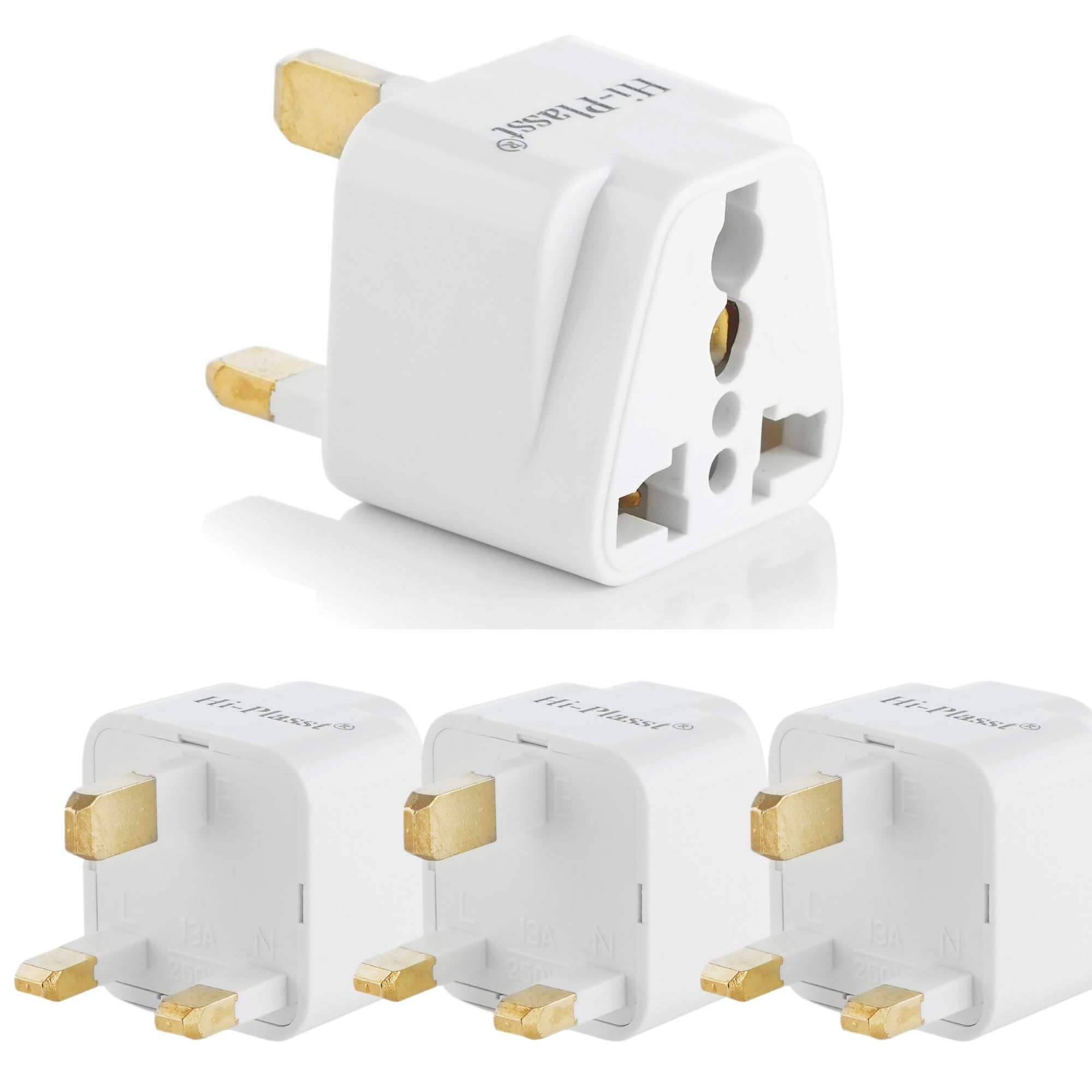 Hi-Plasst India to UK Adapter (Type-G Plug) - 4pcs Pack - UK Converter for Indian Plugs & Devices, Dubai, Singapore, Malaysia - Travel Plug Adapter with Universal Socket (White)-image-15