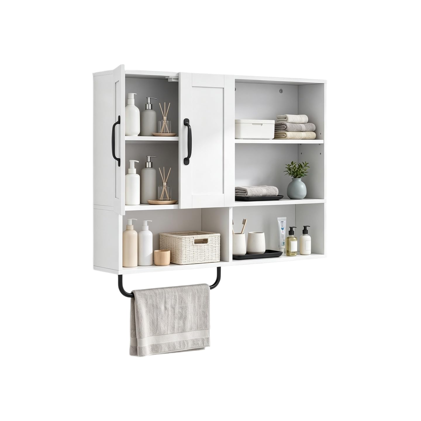 LIFEZEAL Armoire de Salle de Bain Murale avec Étagères Réglables, Blanc