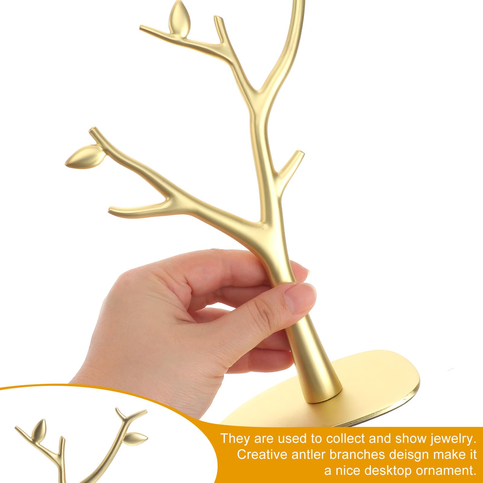 Espositore Organizer per a di di Cervo Gioielli e Forma Corna Metallo Argento, Supporto Multiuso da Polso Elegante da Letto Anelli e Orologi per Ufficio e Camera