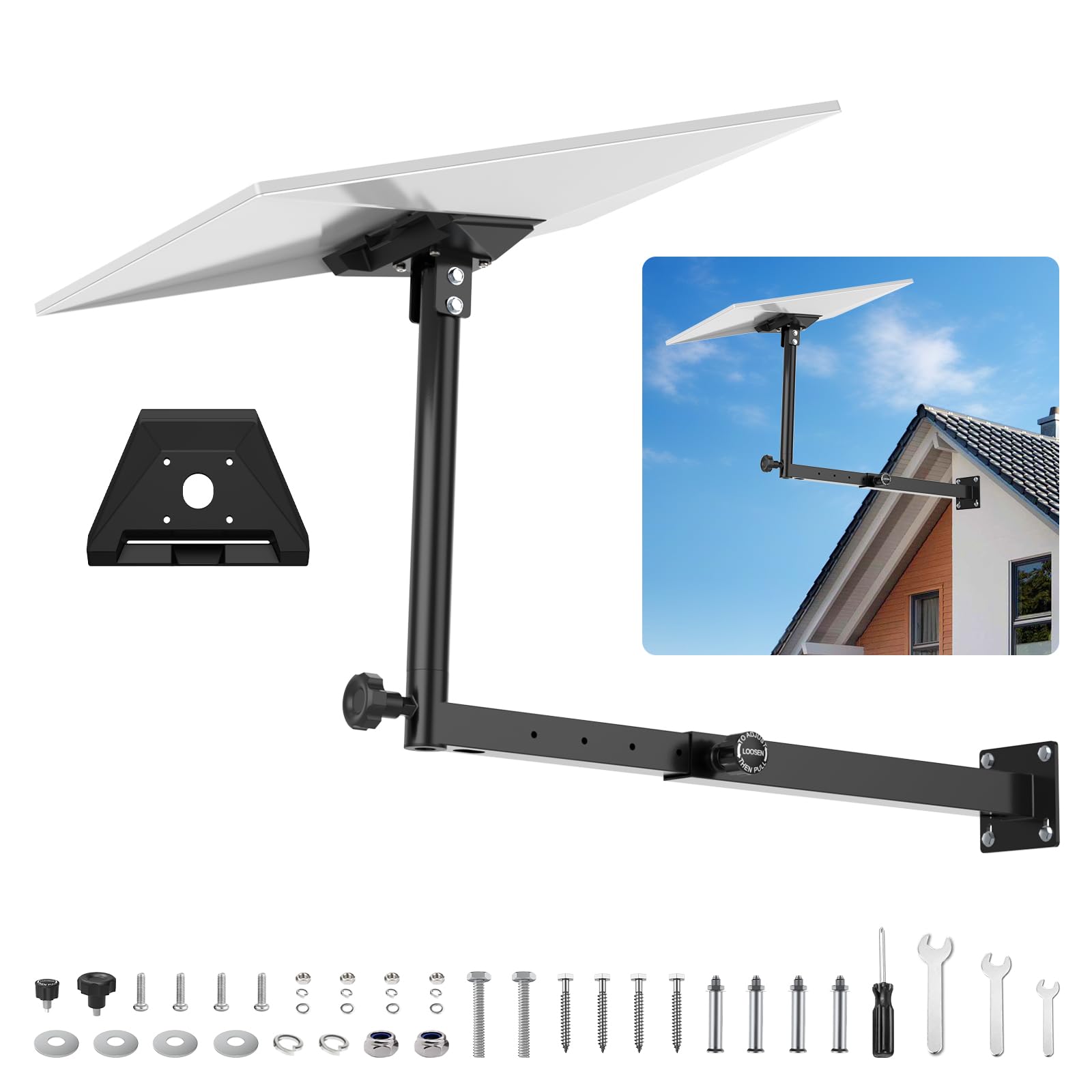 IMAYCC Starlink Halterung für Standard Starlink 4/4X/Gen3,360°Rotation | Schwer Starlink Wandhalterung Lang mit Rohradapter,Starlink Masthalterung für Gen3 Starlink Internet Kit Satellite 4/4X/Gen3